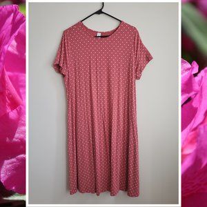 ♕ 2/$10 Old Navy Polk-a-Dot Pink and White Dress